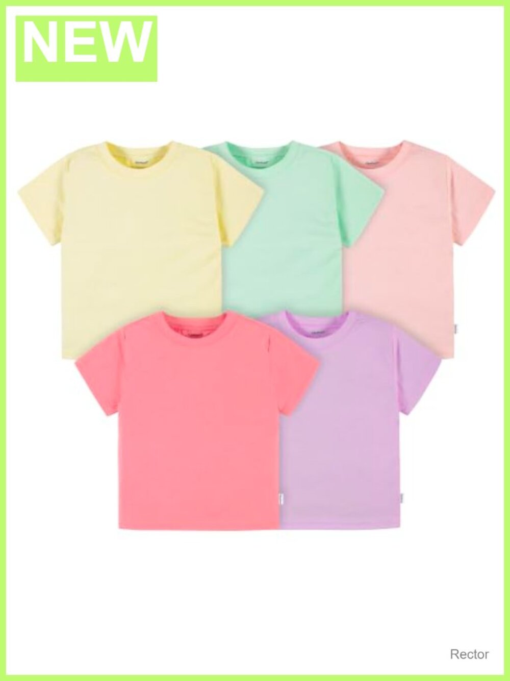 Baby Toddler 5-Pack Cotton Jersey Short Sleeve Tees - Pullover Crew Neck